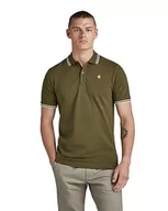 Koszulki męskie - G-STAR RAW Męska koszulka polo Dunda Slim Stripe, Pomarańczowy (Rooibos Tea D17127-5864-g052), XXL - miniaturka - grafika 1