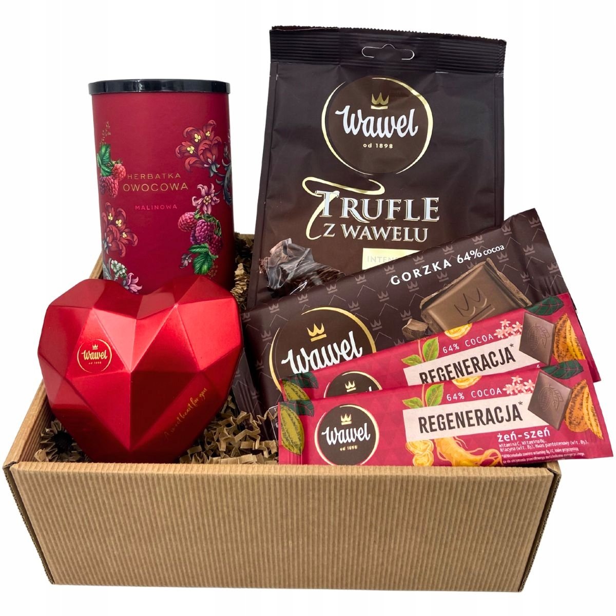 Zestaw Prezentowy Słodyczy Upominek Herbata Owocowa Czekolada Wawel