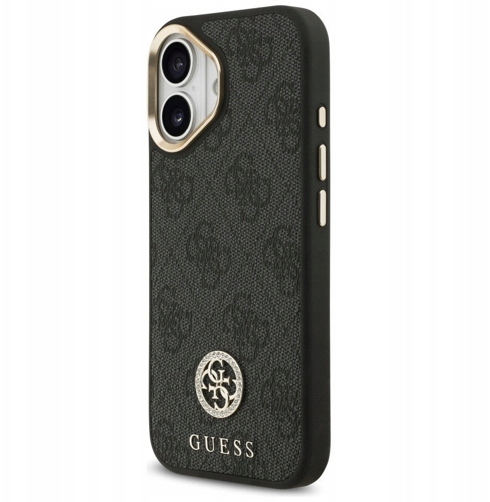 Etui Guess 4G Strass Logo MagSafe do iPhone 17 czarny