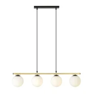 Lampy sufitowe - Allora lampa wisząca 4-punktowa czarna/złota/opal 1254/4 - miniaturka - grafika 1