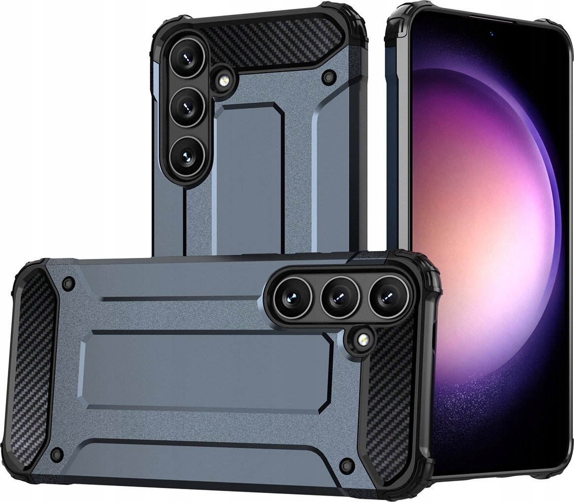 Hybrid Armor etui na Samsung Galaxy S24 FE pancerny hybrydowy pokrowiec - niebieskie