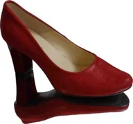 Czółenka - BnW Skórzane czerwone czółenka na szeroką stopę - miniaturka - grafika 1