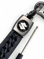 Breloki - Brelok Do Kluczy Samochodowy Suzuki Metal Skóra Breloczek skórzany warkocz - miniaturka - grafika 1