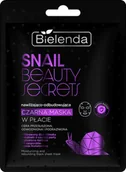 Maseczki do twarzy - Bielenda Snail beauty secrets Nawilżająco - odbudowująca czarna maska w płacie, 1 szt. - miniaturka - grafika 1
