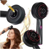 Masażery - Masażer szczotka do masażu skóry głowy aplikator olejków USB czarna Kik Sp. z o. o. Sp. k. - miniaturka - grafika 1