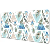 Podkładki na biurko - Mata ochronna na biurko Trójkąty i Pióra 90x45 cm - miniaturka - grafika 1