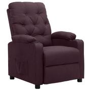 Fotele - shumee Fotel rozkładany fioletowy obity tkaniną - miniaturka - grafika 1
