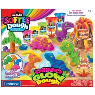 Masa plastyczna CRA-Z-ART Softee Dough Neon Dinozaury CRDOUGH11 - Masy plastyczne - miniaturka - grafika 1