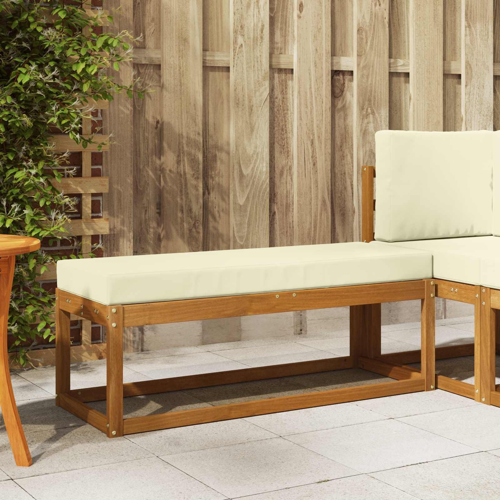 vidaXL Ławka i Kremowy 115 x 43 x 37 cm Lite Drewno Akacji