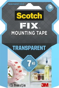 Scotch Taśma montażowa Transparent 19 mm x 1.5 m Fix - Taśmy izolacyjne i naprawcze - miniaturka - grafika 1