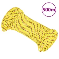 Pasmanteria - vidaXL Linka żeglarska, żółta, 5 mm, 500 m, polipropylen - miniaturka - grafika 1