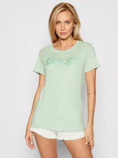 Koszulki i topy damskie - Guess T-Shirt Pool Reflection Logo W1YI45 RA0Q0 Zielony Regular Fit - grafika 1