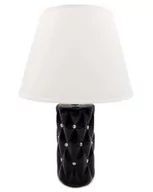 Lampy stojące - Lampa Stołowa Nocna Z Kryształkami Czarna Z Białym Kloszem Glamour 44 Cm - miniaturka - grafika 1
