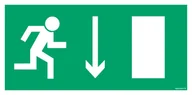 Systemy ekspozycyjne i znaki informacyjne - AC011 WYJŚCIE EWAKUACYJNE W PRAWO W DÓŁ, TS - PŁYTA TD FOTOLUMINESCENCYJNA; (600X300MM) - miniaturka - grafika 1