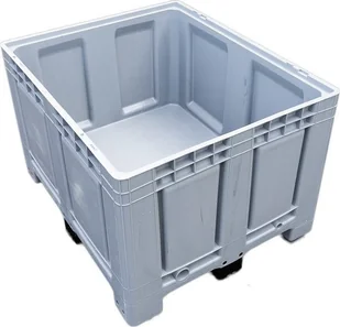 Werit-P Skrzyniopaleta plastikowa pełna szara na stopach wym. 1200x1000x790 mm - Pojemniki przemysłowe - miniaturka - grafika 1