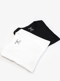 T-SHIRT MĘSKI Zestaw 2 Koszulek Czarna Biała UrbanCity KLASYCZNE GŁADKIE L - Koszulki męskie - miniaturka - grafika 1