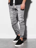 Spodnie męskie - Spodnie męskie jeansowe joggery - szare P551 - miniaturka - grafika 1