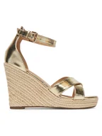 Espadryle damskie - ONLY Shoes Espadryle Onlamelia-18 Pu Foil Wedge 15335554 Złoty - miniaturka - grafika 1