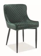 Krzesła - Krzesło Colin B Velvet Czarne / Bluvel 78 Zielone - miniaturka - grafika 1