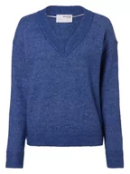 Swetry damskie - Selected Femme - Sweter damski  SLFMaline, niebieski - miniaturka - grafika 1