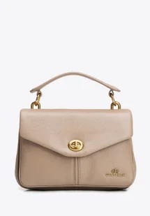 Damska listonoszka trójkomorowa ze skóry naturalnej beżowa - Torebki damskie Damska listonoszka trójkomorowa ze skóry naturalnej beżowa - Torebki damskie - miniaturka - grafika 1