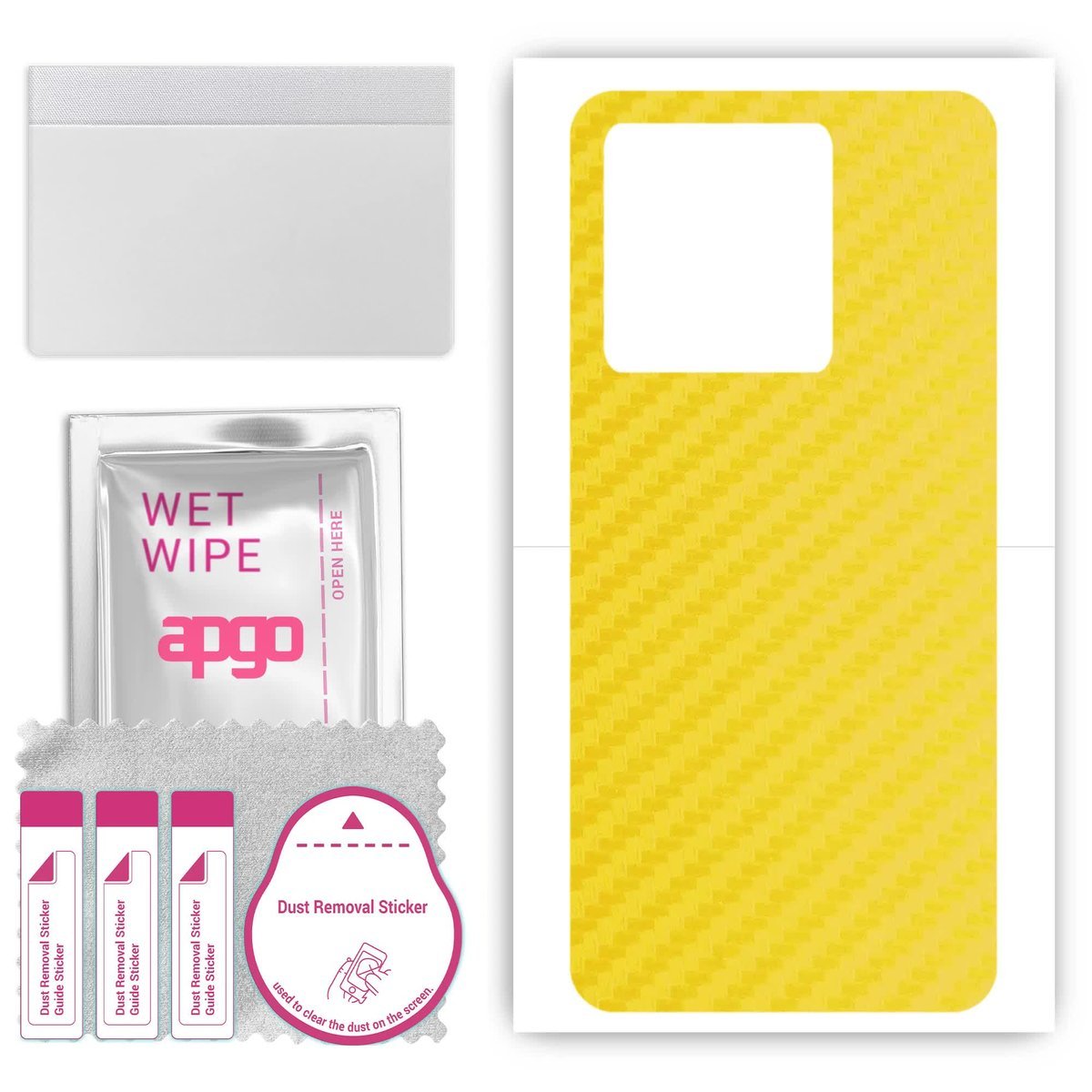 Folia naklejka skórka strukturalna na TYŁ do HMD Crest Max - Carbon Żółty - apgo SKINS