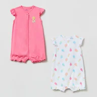 Rampersy - Zestaw rampersów 2 szt. OVS Pk 2 Short R Pink Carnati 1804808 80 cm Pink (8056781116869) - miniaturka - grafika 1