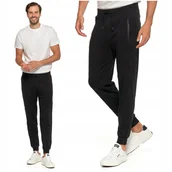 Dresy męskie - Spodnie Dresowe Męskie Typ Joggery Wiązane Gładkie z Kieszeniami MORAJ XXL - miniaturka - grafika 1