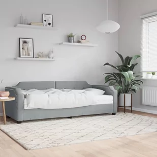 Sofa z materacem, jasnoszara, 90x190 cm, tkanina Lumarko! - Łóżka - miniaturka - grafika 1