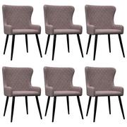 Krzesła - vidaXL Krzesła jadalniane, 6 szt., różowe, aksamitne - miniaturka - grafika 1