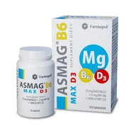 Witaminy i minerały - Farmapol Asmag B6 MAX D3 x 50 tabl - miniaturka - grafika 1