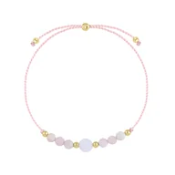 Bransoletki - Bransoletka zodiakalna Waga Opal i kamień księżycowy na sznurku - miniaturka - grafika 1