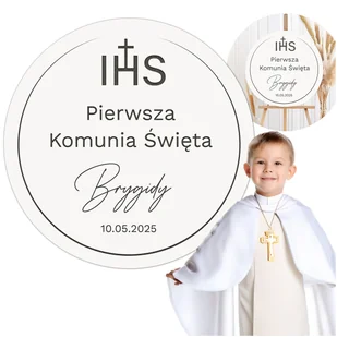 Napis Pierwsza Komunia Święta z imieniem dla chłopca dziewczynki Tablica - Pamiątka Pierwszej Komunii Świętej - miniaturka - grafika 1