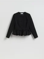Marynarki i żakiety damskie - Reserved - Marynarka z baskinką - czarny - miniaturka - grafika 1