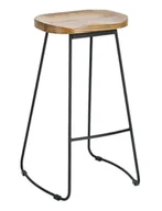 Taborety i hokery - Loftowy hoker drewniany bez oparcia F9-W33 - miniaturka - grafika 1