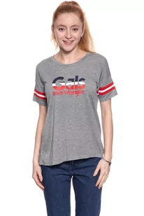 Wrangler, T-shirt damski, Fluid Graphic Tee Mid Grey Mel W705Lfd37, rozmiar L - Koszulki i topy damskie - miniaturka - grafika 1