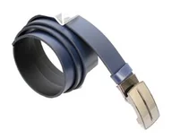 Paski - Pasek Skórzany Do Garnituru Gładki COMPLEX (PL) 35 mm AUTOMAT SAMOZACISK KLAMRA "SREBRNA 67" Skóra Naturalna Licowa GRANATOWY - miniaturka - grafika 1