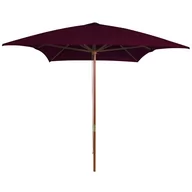 Parasole ogrodowe - vidaXL Parasol ogrodowy na drewnianym słupku, czerwony, 200x300 cm 313758 - miniaturka - grafika 1