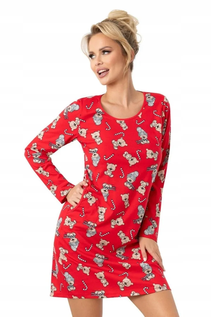 KOSZULA DAMSKA BEAR - RED, S DONNA