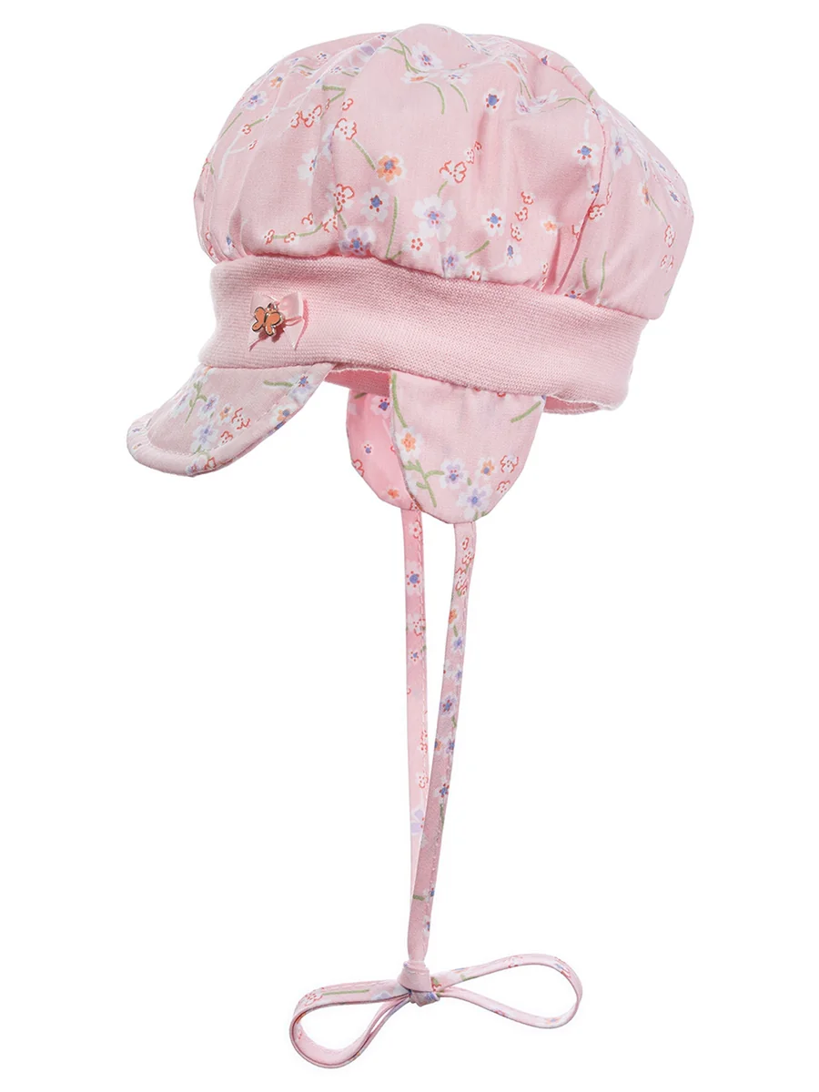 Dziewczęce czapka z daszkiem i wiązaniem jasnoróżowa Doll r.41