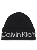 Czapki damskie - Calvin Klein Czapka Logo Reverso Tonal Beanie K60K611151 Czarny - miniaturka - grafika 1