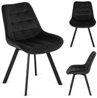 Krzesła - Me. Rick Krzesło Welur Czarny - miniaturka - grafika 1