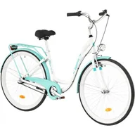Rowery - Rower miejski INDIANA Moena A3B 28 cali damski Biało-lazurowy + Koszyk na rower VÖGEL VKS-105 Stalowy - miniaturka - grafika 1