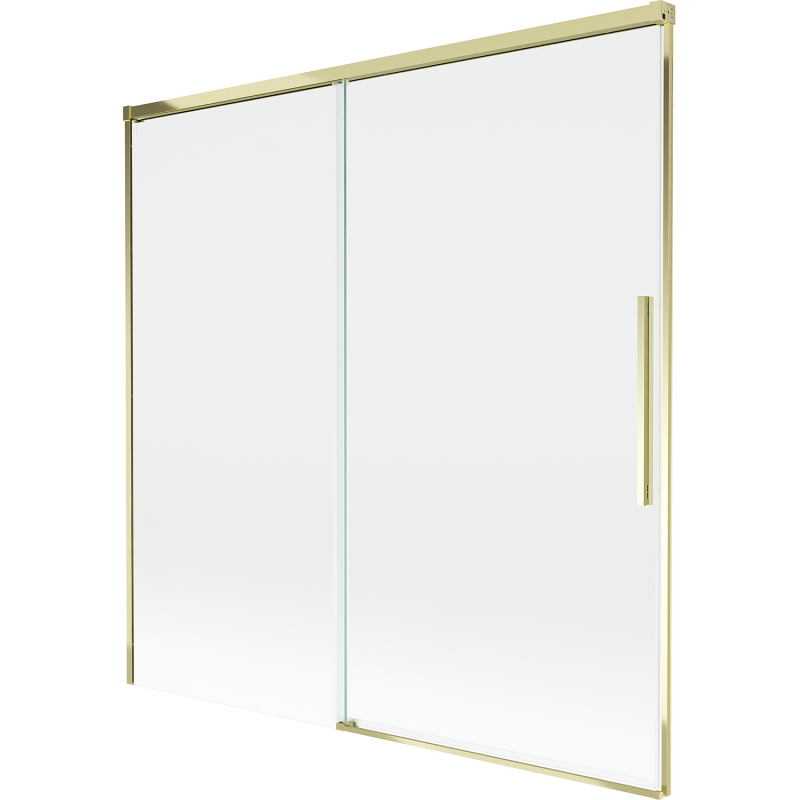 Mexen Rox parawan nawannowy 2-skrzydłowy rozsuwany 160 x 150 cm, transparent, złoty - 8C9-160-001-50-00