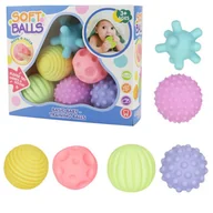 Piłki dla dzieci - Piłki Sensoryczne Dla Dzieci Edukacyjne Miękkie Kolorowe 6szt LEAN Toys - miniaturka - grafika 1