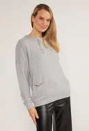 Swetry damskie - Sweter damski z wiązaniem - Monnari - miniaturka - grafika 1