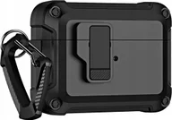 Akcesoria do słuchawek - Hurtel Pro Armour Airpods Case with hook- AirPods 4 black - miniaturka - grafika 1