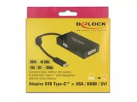 Adaptery i przejściówki - Delock Adapter USB-C (wtyczka) VGA/HDMI / DVI (gniazdo), czarny 63925 - miniaturka - grafika 1