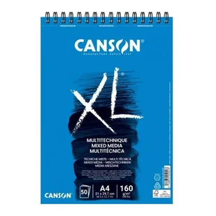 Blok szkicowy Mixed Media Canson XL na spirali - A4, 160 g, 50 ark - Szkolne artykuły papiernicze - miniaturka - grafika 1