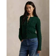 Swetry damskie - POLO RALPH LAUREN Wełniany kardigan Slim Fit z dodatkiem kaszmiru - miniaturka - grafika 1